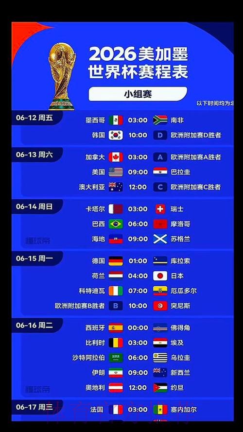 2026世界杯比赛时间官方发布比赛时间表实时查看 2026世界杯比赛时间官方发布比赛时间表实时查看